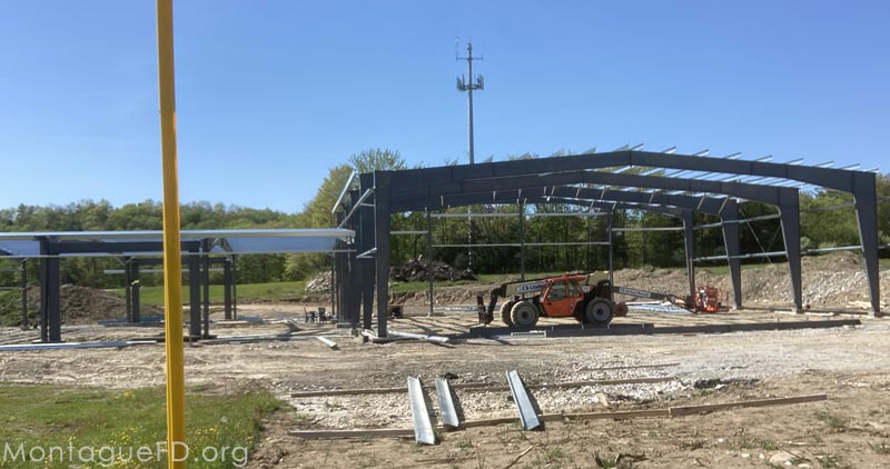 Steel Frame begins on the new Montague Fire Station